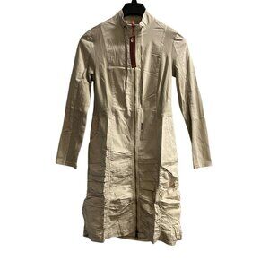 Wearables By XCVI Lenchen Jacket Dress Womens XS Tan Ruched Lagenlook‎ Capsule